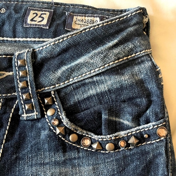 MISS ME Bootcut Embroidered Jeans Size 25 - Picture 3 of 7